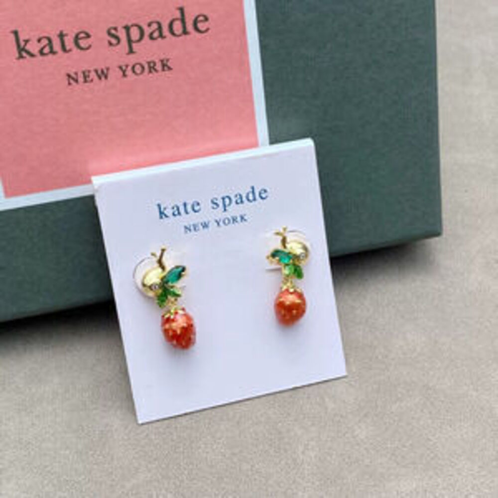 kate spade Gold Plated Snail Enamel Strawberry Long Earrings